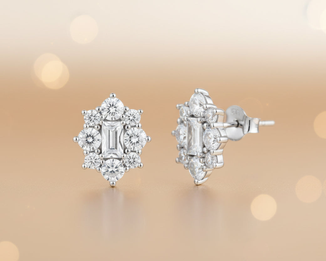 Pair of diamond stud earrings